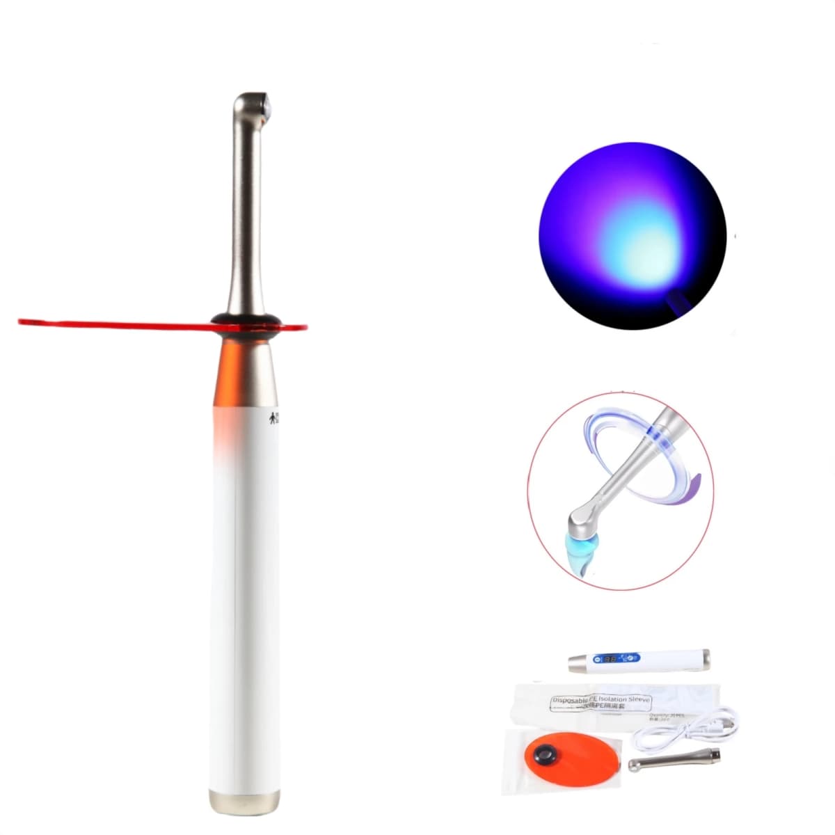 Dental Cure Lamp LED 5W Cordless 3 Modes Metal Head Dental Curing Light 3 Modes High Power Blue Light For Restore Teeth