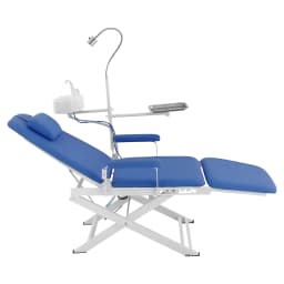 Portable Dental Chair Mobile Simple Folding Chair + LED Light +Tray Water Proof Adjustable Height & Angle