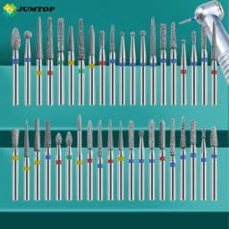 JUMTOP 10pcs Dental Diamond Burs Drill for High Speed Handpiece Dentist Burs FG Series Dia.1.6mm Dental Lab Polishing Tools