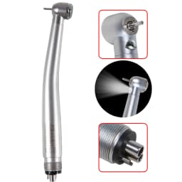 ASK Dental LED E-generator/No LED High Speed Handpiece 2Hole/4Hole Low Noise Torque Head Triple Water Spray Stainless fit NSK