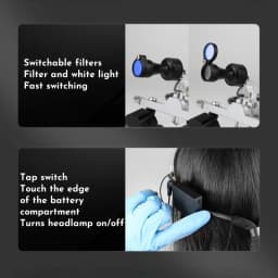 Binocular Dental Loupes 3.5X-5.5X Magnifier with 5W Headlight Rechargeable Magnifying Glasses 350-550mm Working Distance