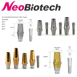 NeoBiotech Compatible Multi‑Unit Titanium Straight Angled Dental Implant Abutment Kit Healing Abutment Protection Cap Screw