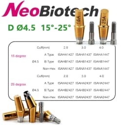 NeoBiotech Compatible Multi‑Unit Titanium Straight Angled Dental Implant Abutment Kit Healing Abutment Protection Cap Screw