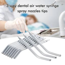 10Pcs Dental Nozzles Tips 3 Way Syringe Tips Stainless Steel Air Water Spray Triple Syringe Dentistry Chair Unit Spare Parts