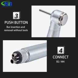 Dental LED E-generator High Speed Handpiece Air Turbine MINI Head B2/M4 Dentisty Tools