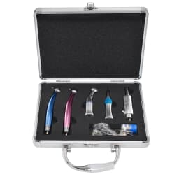 High Speed Handpiece + Low Speed Handpiece Contra Angle Straight E-type Air Motor 4/2 Hole Kit Dental Equipment
