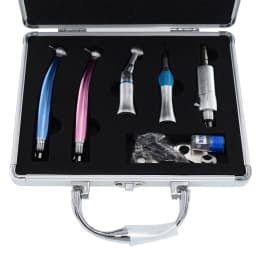 High Speed Handpiece + Low Speed Handpiece Contra Angle Straight E-type Air Motor 4/2 Hole Kit Dental Equipment