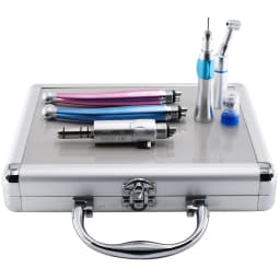 High Speed Handpiece + Low Speed Handpiece Contra Angle Straight E-type Air Motor 4/2 Hole Kit Dental Equipment