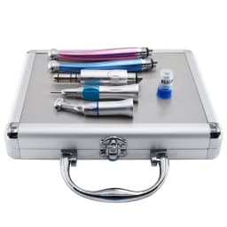 High Speed Handpiece + Low Speed Handpiece Contra Angle Straight E-type Air Motor 4/2 Hole Kit Dental Equipment
