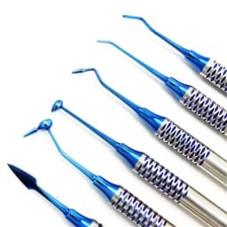 JUMTOP Dental Composite Filling Spatula Tools Double Head Titanium Plated Head Fill Restoration 6Pcs/Set