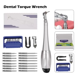 Universal Dental Torque Wrench Universal Implant Wrench Contra Angle Latch-Type Head Design 12 Drivers Precise Torque Tool
