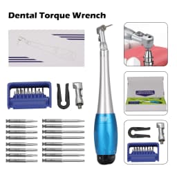 Universal Dental Torque Wrench Universal Implant Wrench Contra Angle Latch-Type Head Design 12 Drivers Precise Torque Tool