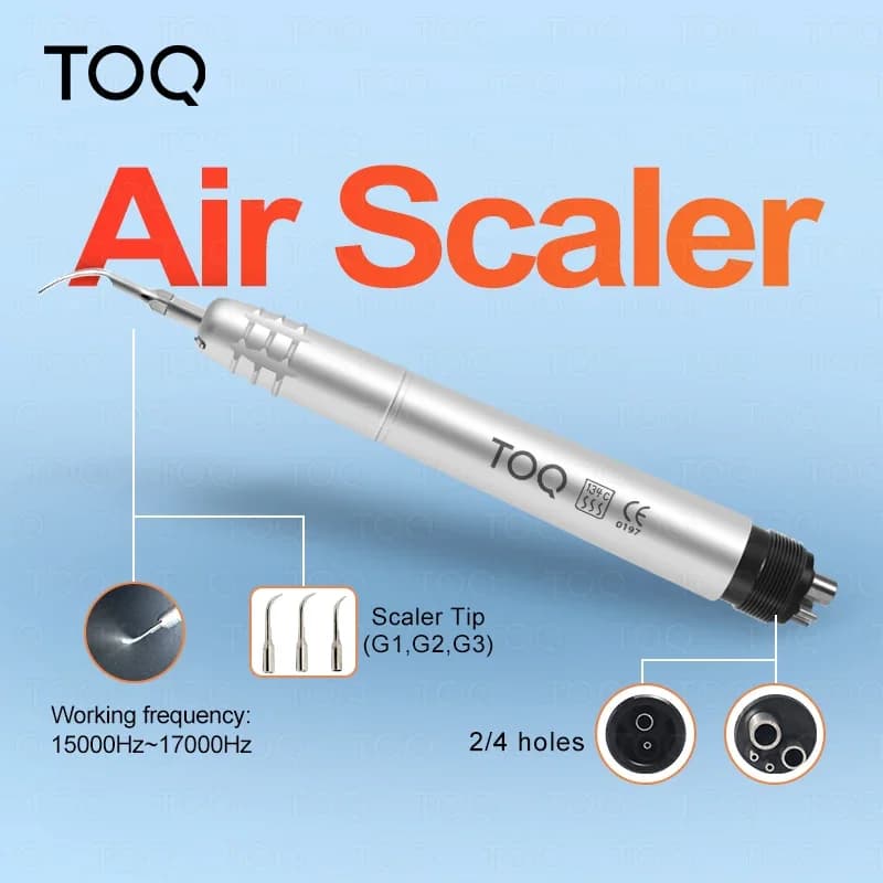 Dental Ultrasonic Air Scaler with 3 Tips Tooth Calculus Remover Cleaning Tool Handpiece Whiten Tooth Cleaner Dentist Lab