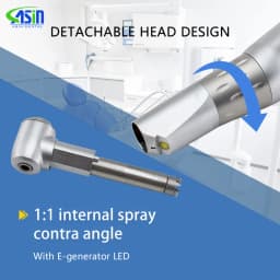 Dental 1:1 LED Contra Angle With E-generator LED Handpiece X402 Internal Single Water Spray Fit for Universal E-Type Motor