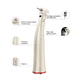 Dental 1:5 Speed Increasing Contra Angle Handpiece with Fiber Optic Light Water Spray E-Type Electric Motor Dentistry Clinic Lab