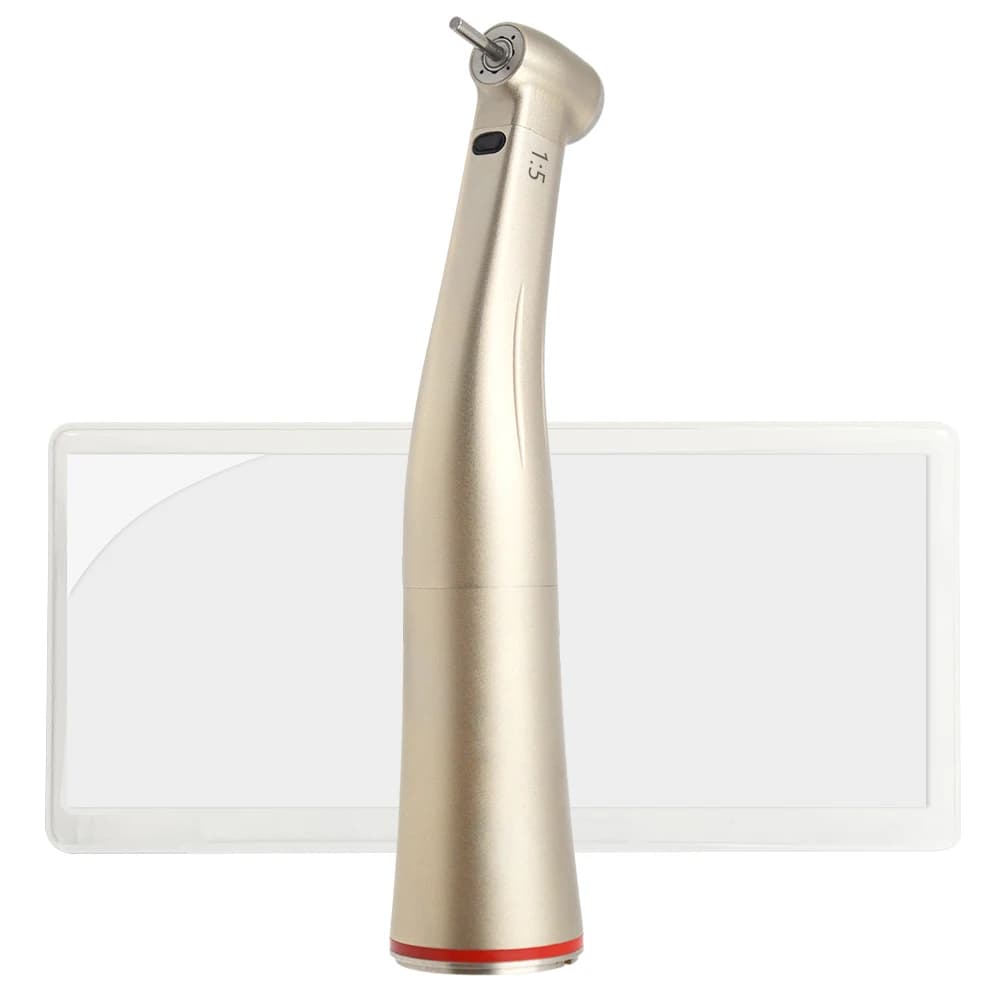 Dental 1:5 Speed Increasing Contra Angle Handpiece with Fiber Optic Light Water Spray E-Type Electric Motor Dentistry Clinic Lab