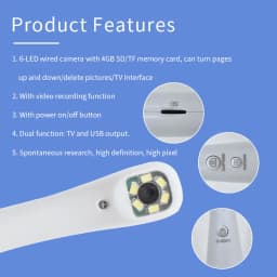 JUMTOP Dental Intraoral Camera Visual Oral Examination Camera With 6 LED Lights Teeth Detecting Instruments