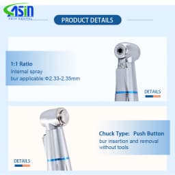 DEASIN Dental E-generator LED Light Contra Angle Low Speed Handpiece Inner Water Spray Dentistry Equipment