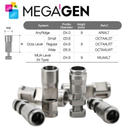 MegaGen AnyOne Implant Parts Healing Abutment Impression Coping Analog Bridge Abutment Screw Medical Grade 5 Titanium Alloy