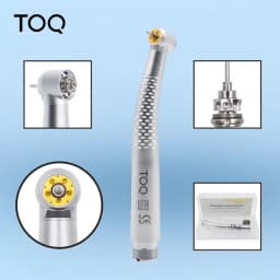 Dental High Speed Handpiece with 5 LED Light 5 Water Spray Shadowless Air Turbine Push Button High Speed Dental Drilling Tool