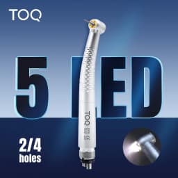 Dental High Speed Handpiece with 5 LED Light 5 Water Spray Shadowless Air Turbine Push Button High Speed Dental Drilling Tool