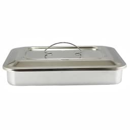 JUMTOP Dental Instruments Tray with Lid, Stainless Steel Surgical Nursing Equipments Tools Sterilizer Container Dentistry Storag