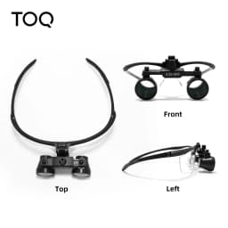 TOQ 2.5X 3.5X Binocular Dental Loupes Set with Rechargeable LED Headlight Portable Surgical Magnifying Glass Dental Lab Medical