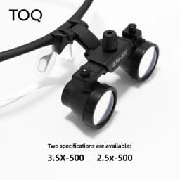 TOQ 2.5X 3.5X Binocular Dental Loupes Set with Rechargeable LED Headlight Portable Surgical Magnifying Glass Dental Lab Medical