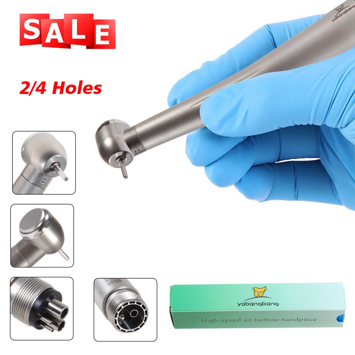 NSK Style Dental High Speed 2/4Hole  Single Spray Big Head Handpiece Push Button Tip / Cartridge Rotor