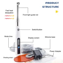 Dental Cordless Led Curing Light 1 Second Cure Lamp horizontal self-shading integrated dental material