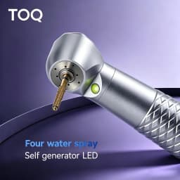 TOQ Dental High‑Speed Handpiece With Self‑powered E‑Generator LED Light Air Turbine Push Button Triple Water Spray 2 Holes
