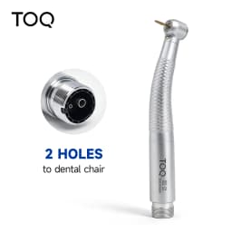 TOQ Dental High‑Speed Handpiece With Self‑powered E‑Generator LED Light Air Turbine Push Button Triple Water Spray 2 Holes