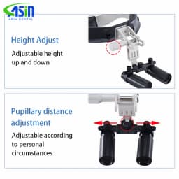 DEASIN Dental Magnifier 5X / 6X Binocular Kepler Loupes Headband Adjustable with LED Headlight 5W Dentist Surgical Headlamp Tool