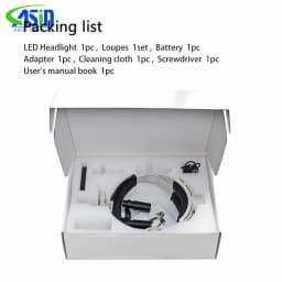 DEASIN Dental Magnifier 5X / 6X Binocular Kepler Loupes Headband Adjustable with LED Headlight 5W Dentist Surgical Headlamp Tool
