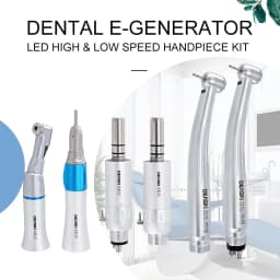 DEASIN Dental E-Generator Led High & Low Speed Handpiece kit Standard Head Straight Contra Angle Air Turbine Three Water Spary