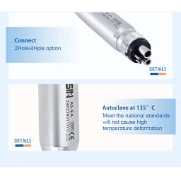 DEASIN Dental E-Generator Led High & Low Speed Handpiece kit Standard Head Straight Contra Angle Air Turbine Three Water Spary