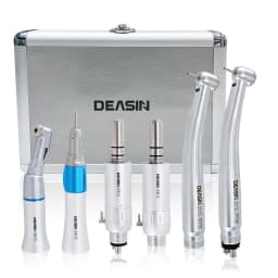 DEASIN Dental E-Generator Led High & Low Speed Handpiece kit Standard Head Straight Contra Angle Air Turbine Three Water Spary