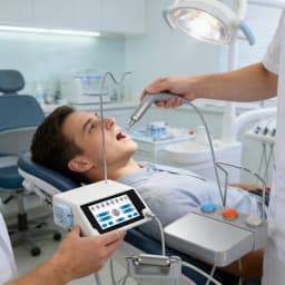 SANDENT Dental Brushless Surgical Implant Motor System Touch Screen Machine With  20:1 Contra Angle LED Fiber Optic Handpiece