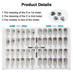 1-5 Sets Dental Primary Molar Crown teeth Preformed Stainless Steel 48Pcs Temporary Crowns Kit for Kids Pediatric Dentist Supply