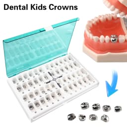1-5 Sets Dental Primary Molar Crown teeth Preformed Stainless Steel 48Pcs Temporary Crowns Kit for Kids Pediatric Dentist Supply