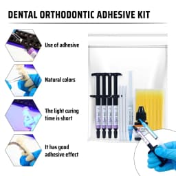 Dental Orthodontic Adhesive Light Cure Glue Kit Blue Glue Green Glue Paste Primer Etching Invisible Bonding For Brackets Braces