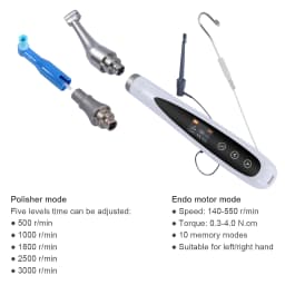 Dental Brushless 3 in 1 Endo Motor Built-in Apex Locator Cordless Polishing 16:1 Contra Angle Multifunction Dentist Tools