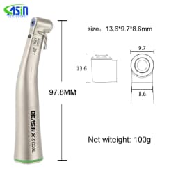 DEASIN Dental XSG20L Contra Angle Implant Low Speed Handpiece RA Burs 20:1 Fiber Optic Increasing Green Ring Air Turbine