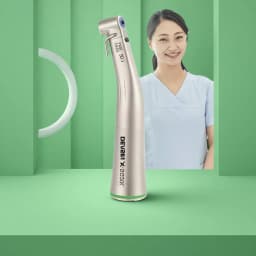 DEASIN Dental XSG20L Contra Angle Implant Low Speed Handpiece RA Burs 20:1 Fiber Optic Increasing Green Ring Air Turbine