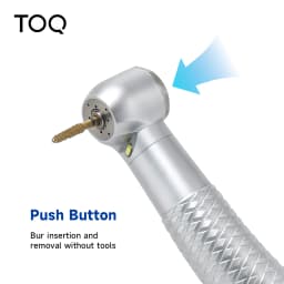 TOQ Dental LED High‑Speed Handpiece, Self‑powered E‑Generator Air Turbine, Push Button Triple Water Spray 2 Holes Autoclavable