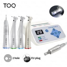 TOQ Dentist Low&High Speed Dental TOP LED Fiber Optic Brushless Electric Micromotor Handpiece Set Fit To E Type 1:5/4:1/1:1