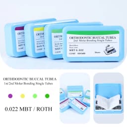 200Pcs 50Sets Dental Orthodontic Buccal Tube 1st 2nd Molar Bondable Monoblock Non-Convertible Roth MBT 0.022 0.018