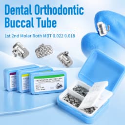 200Pcs 50Sets Dental Orthodontic Buccal Tube 1st 2nd Molar Bondable Monoblock Non-Convertible Roth MBT 0.022 0.018