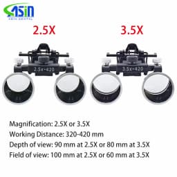 DEASIN Binocular Dental Loupes 2.5X 3.5X Optical Lens With Clip Adjustable Magnifying Glass for Medical Oral ENT Surgery Lupa