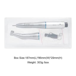 WRC Dental Inner Channel Low Speed Handpiece Set 1:1 Direct Drive Fiber Optic Contra Angle Straight Handpiece Air Motor 40000rpm